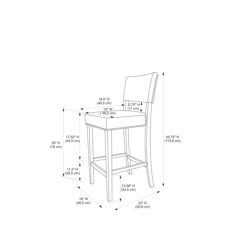 Home Square 2 Piece Cow Print Wood Bar Stool Set in Black