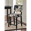Home Square 2 Piece Cow Print Wood Counter Stool Set in Black