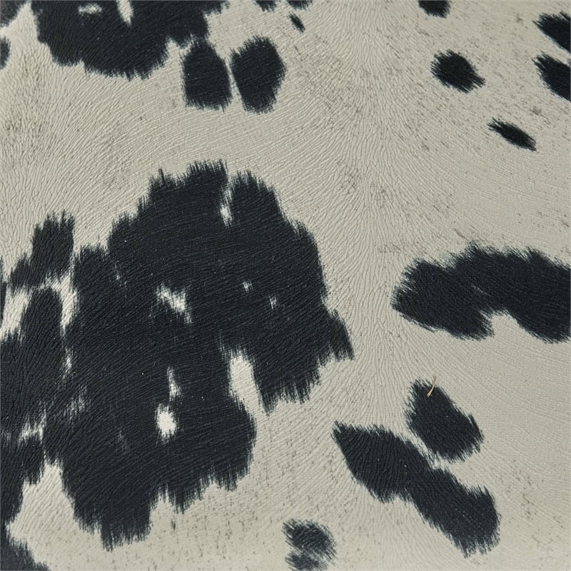 Home Square 2 Piece Cow Print Wood Counter Stool Set in Black