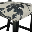 Home Square 2 Piece Cow Print Wood Counter Stool Set in Black