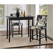 Home Square 2 Piece Cow Print Wood Counter Stool Set in Black