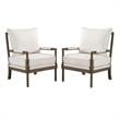 Home Square 2 Piece Linen Fabric Spindle Chair Set with Wood Frame in Beige