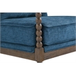 Home Square 2 Piece Linen Fabric Spindle Chair Set with Wood Frame in Navy Blue