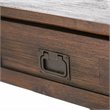 Home Square 2 Piece Wood End Table Set in Distressed Charcoal Brown