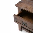 Home Square 2 Piece Wood End Table Set in Distressed Charcoal Brown