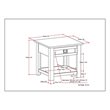 Home Square 2 Piece Wood End Table Set in Distressed Gray