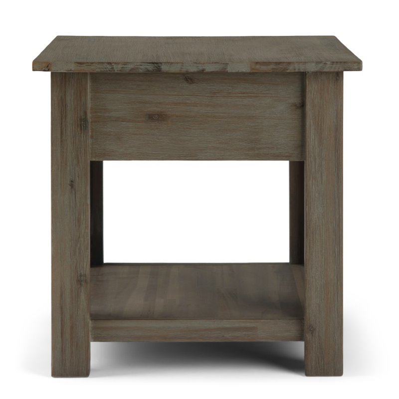 Home Square 2 Piece Wood End Table Set in Distressed Gray
