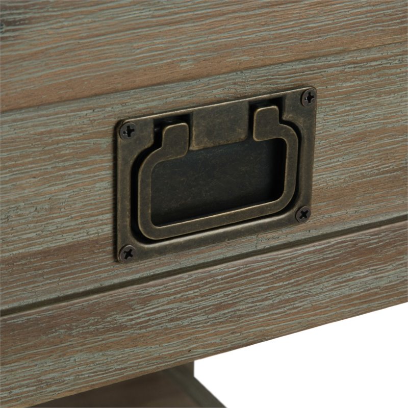 Home Square 2 Piece Wood End Table Set in Distressed Gray
