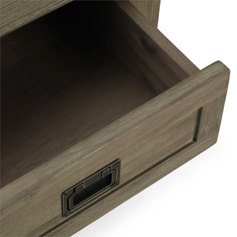 Home Square 2 Piece Wood End Table Set in Distressed Gray