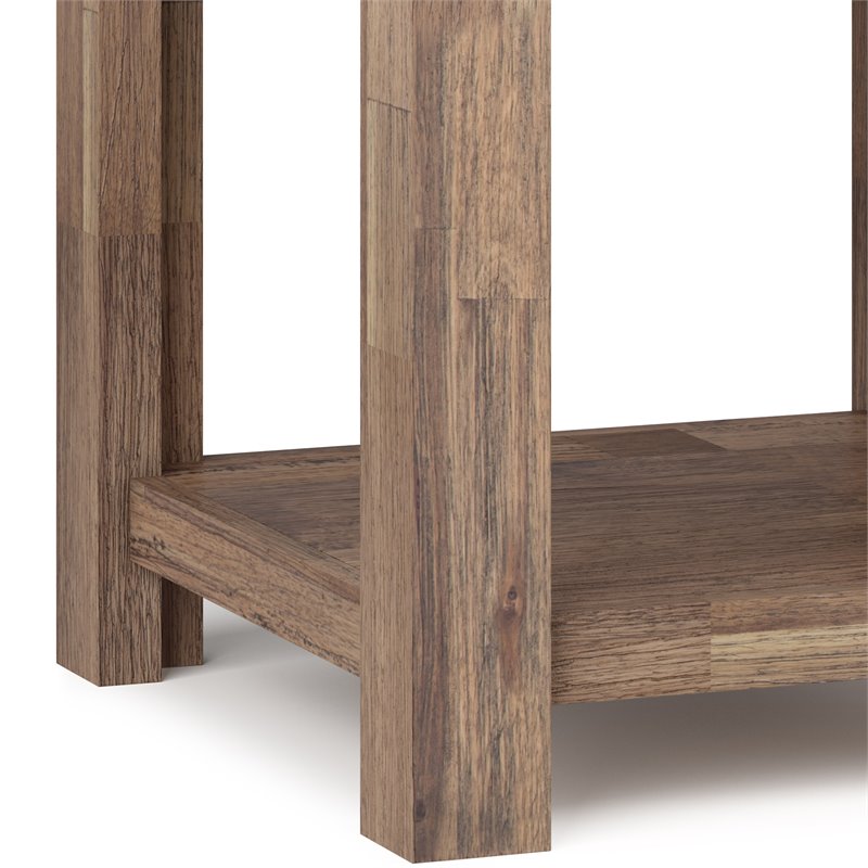 Home Square 2 Piece Wood End Table Set in Rustic Aged Brown