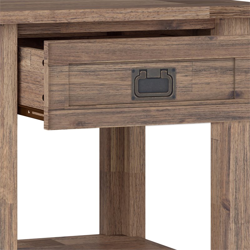 Home Square 2 Piece Wood End Table Set in Rustic Aged Brown