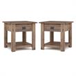 Home Square 2 Piece Wood End Table Set in Rustic Aged Brown