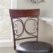 Home Square 2 Piece Big and Tall Metal Scroll Back Bar Stool Set in Bronze