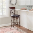 Home Square 2 Piece Big and Tall Metal Scroll Back Bar Stool Set in Bronze