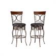 Home Square 2 Piece Big and Tall Metal Scroll Back Bar Stool Set in Bronze