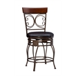 Home Square 2 Piece Big and Tall Metal Scroll Back Counter Stool Set in Bronze
