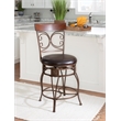 Home Square 2 Piece Big and Tall Metal Scroll Back Counter Stool Set in Bronze
