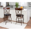 Home Square 2 Piece Big and Tall Metal Scroll Back Counter Stool Set in Bronze
