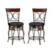 Home Square 2 Piece Big and Tall Metal Scroll Back Counter Stool Set in Bronze