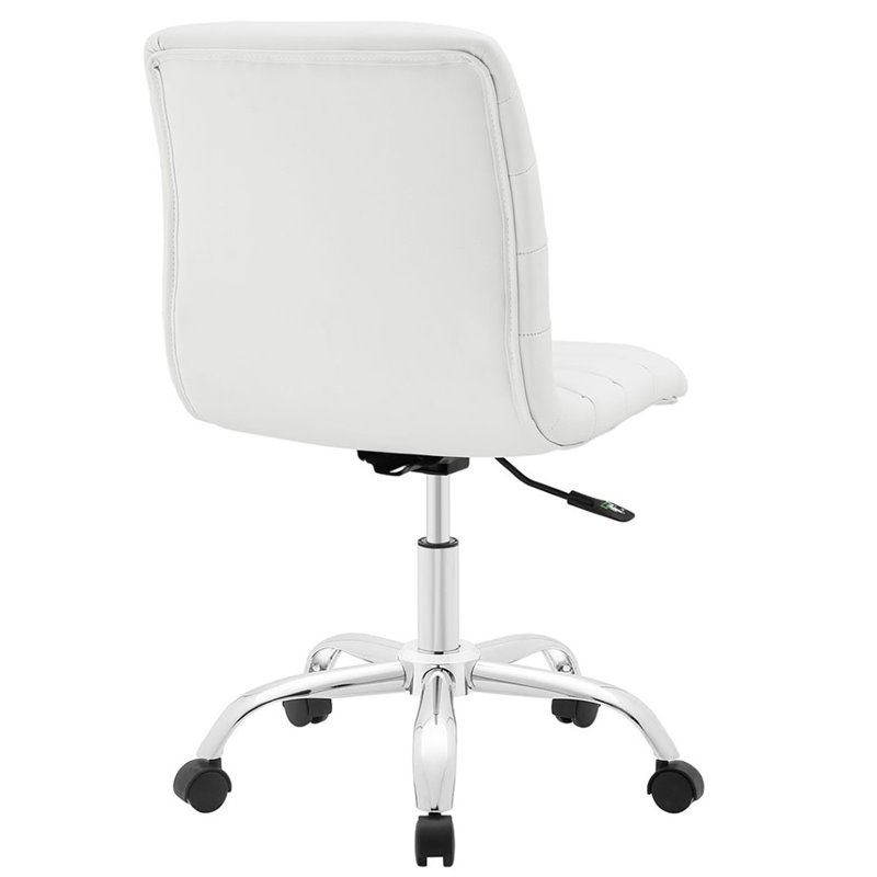 Home Square 2 Piece Mid Back Armless Swivel Office Chair Set in White