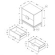 Home Square 2 Piece Storage Accent End Table Set in White and Chrome