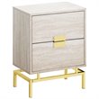 Home Square 2 Piece Storage Accent End Table Set in Beige and Gold