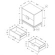 Home Square 2 Piece Storage Accent End Table Set in Beige and Gold