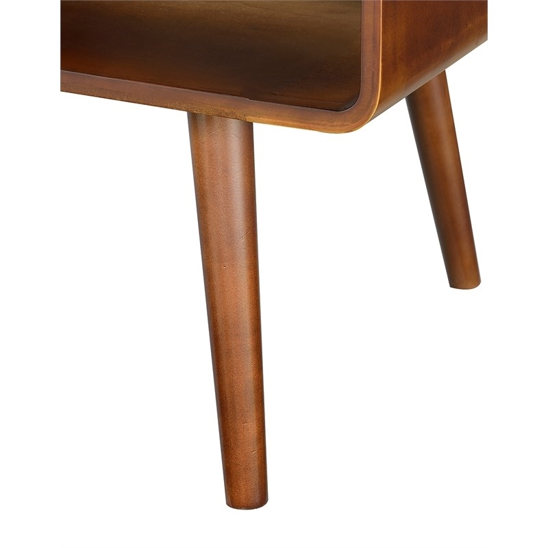 Home Square 2 Piece Mid Century Wood End Table Set in Espresso