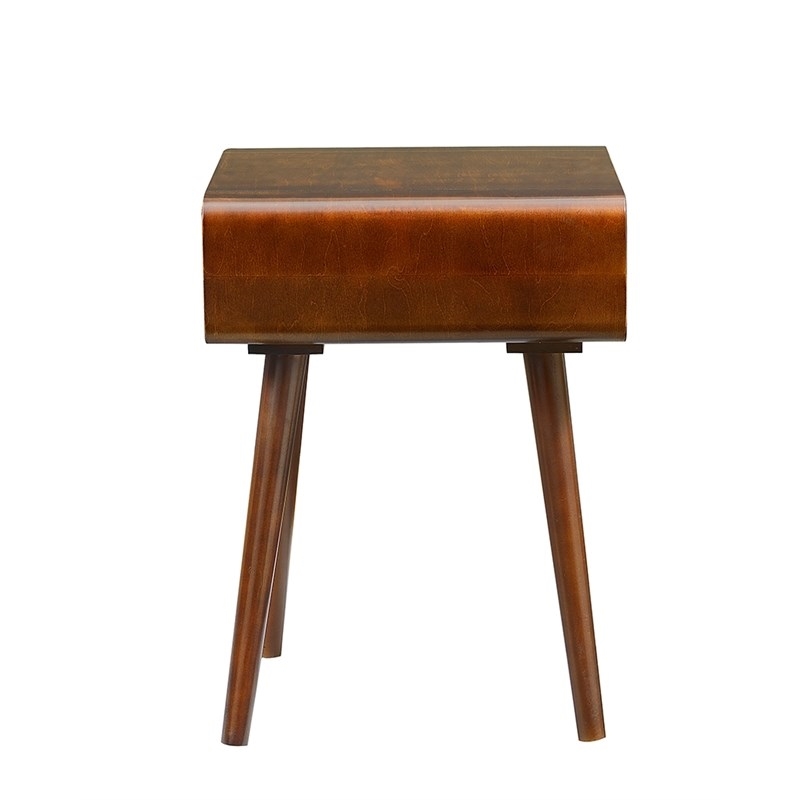 Home Square 2 Piece Mid Century Wood End Table Set in Espresso