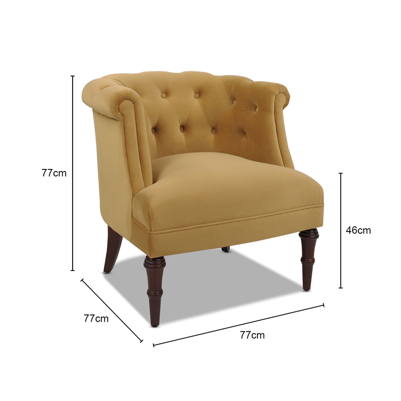Home Square 2 Piece Tufted Upholstered Fabric Accent Chair Set in Gold
