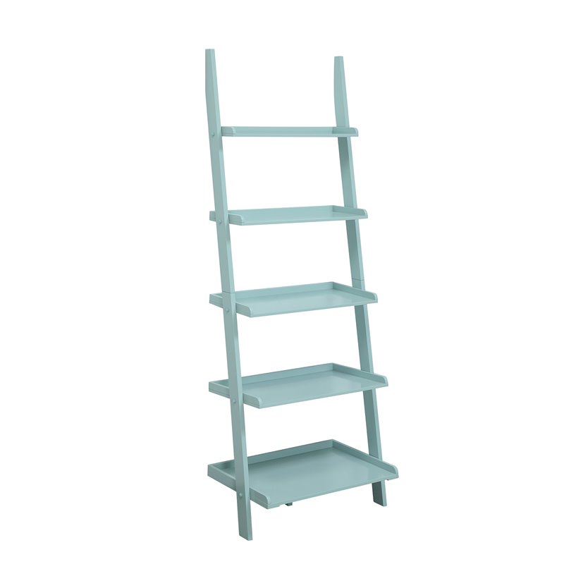 Home Square 2 Piece Ladder Wood Bookshelf Set in Sea Foam Green