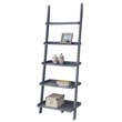 Home Square 2 Piece Traditional Ladder Wood Bookshelf Set in Gray