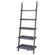 Home Square 2 Piece Traditional Ladder Wood Bookshelf Set in Gray