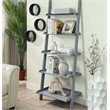 Home Square 2 Piece Traditional Ladder Wood Bookshelf Set in Gray