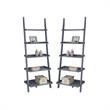 Home Square 2 Piece Traditional Ladder Wood Bookshelf Set in Gray