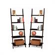 Home Square 2 Piece Ladder Modern Wood Bookshelf Set in Espresso