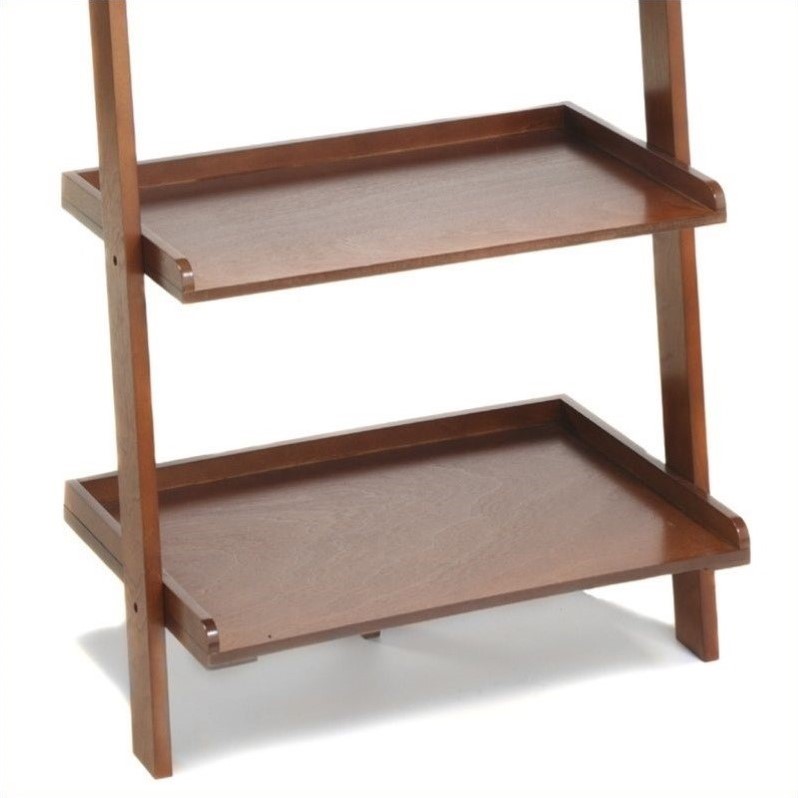 Home Square 2 Piece Ladder Country Wood Bookshelf Set in Cherry