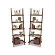Home Square 2 Piece Ladder Country Wood Bookshelf Set in Cherry