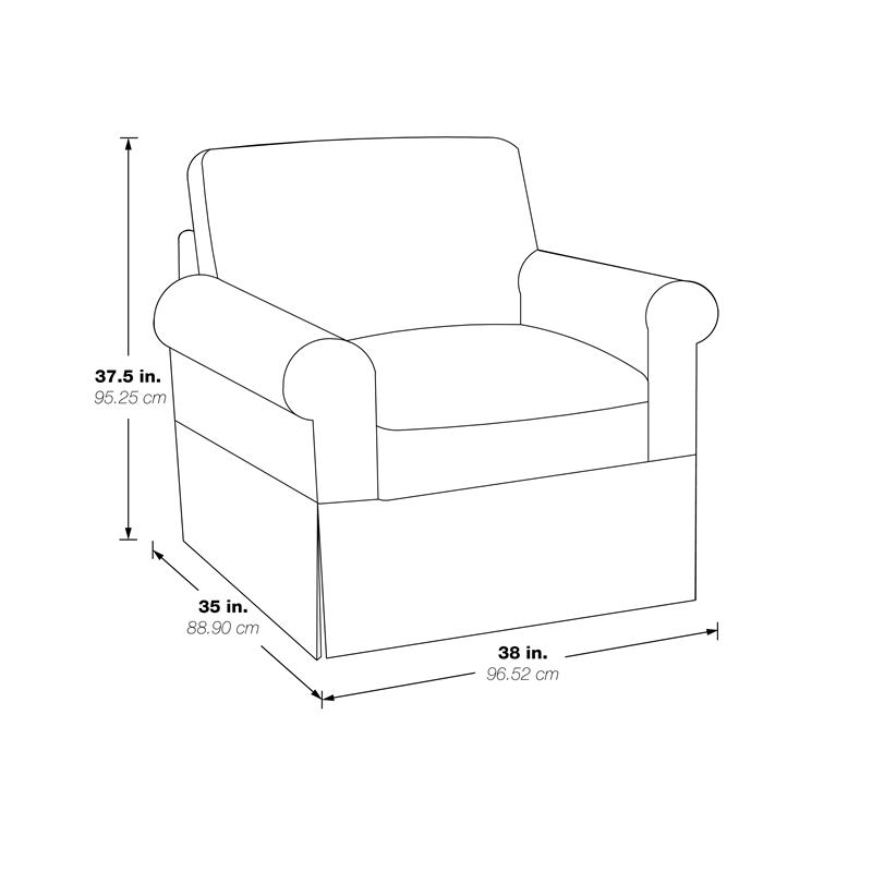 Home Square 2 Piece Slip Cover Fabric Accent Chair Set in Fog Gray