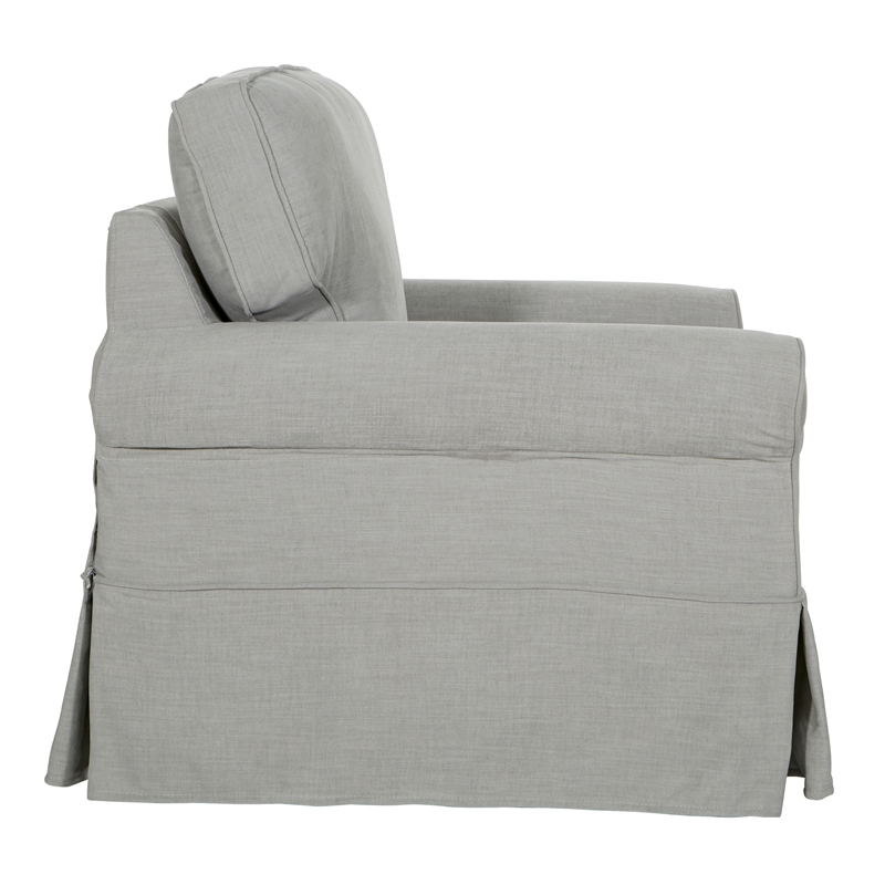 Home Square 2 Piece Slip Cover Fabric Accent Chair Set in Fog Gray