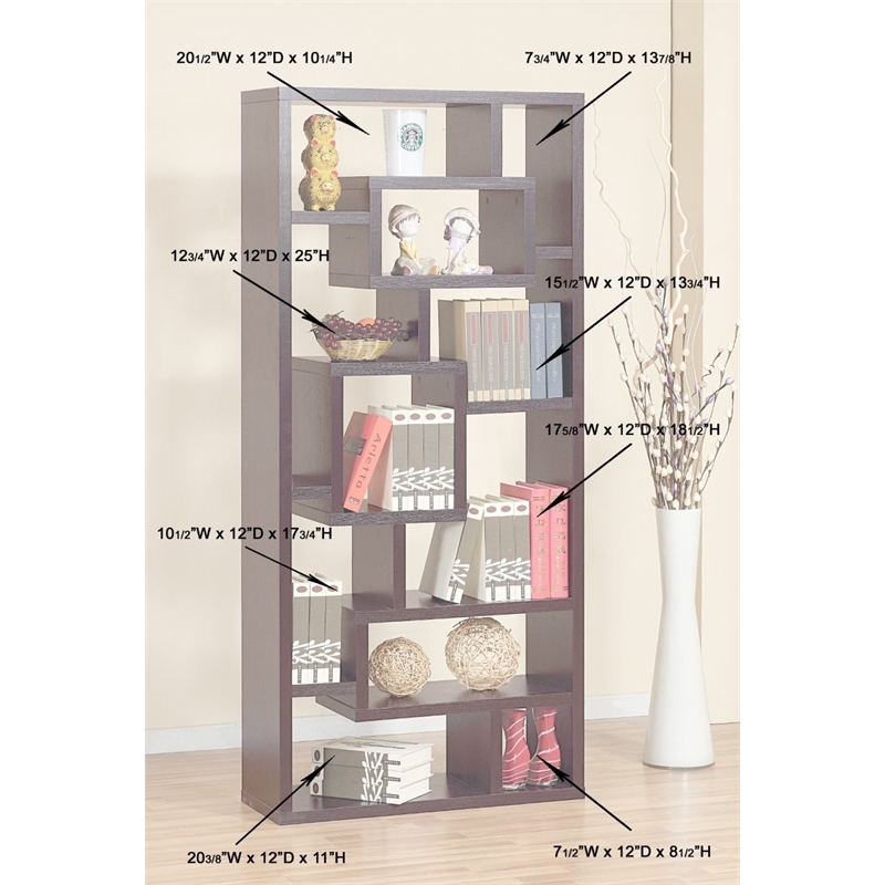 Furniture of America Hazo Modern Wood Open Bookcase in White Set of 2