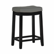 Home Square 2 Piece PU Upholstery Wood Counter Stool Set in Gray