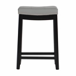 Home Square 2 Piece PU Upholstery Wood Counter Stool Set in Gray