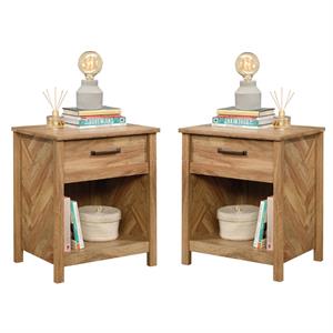 Home Square Wood Bedroom Nightstand in Sindoori Mango Brown ( Set of 2 )