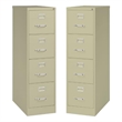 Home Square 4 Drawer Vertical Metal Filing Cabinet Set in Putty/Beige (Set of 2)