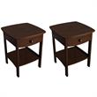 Home Square 2 Piece Wood End Table/Nightstand Set in Antique Walnut