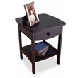 Home Square 2 Piece Wood End Table/Nightstand Set in Black