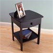 Home Square 2 Piece Wood End Table/Nightstand Set in Black