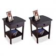 Home Square 2 Piece Wood End Table/Nightstand Set in Black