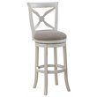 Home Square 2 Piece Swivel Counter Stool Set in Distressed Antique White